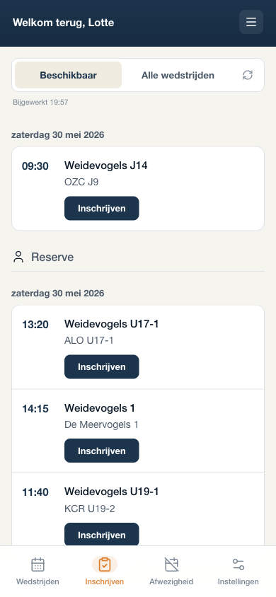 Scheidsrechtersportaal &mdash; open inschrijvingen